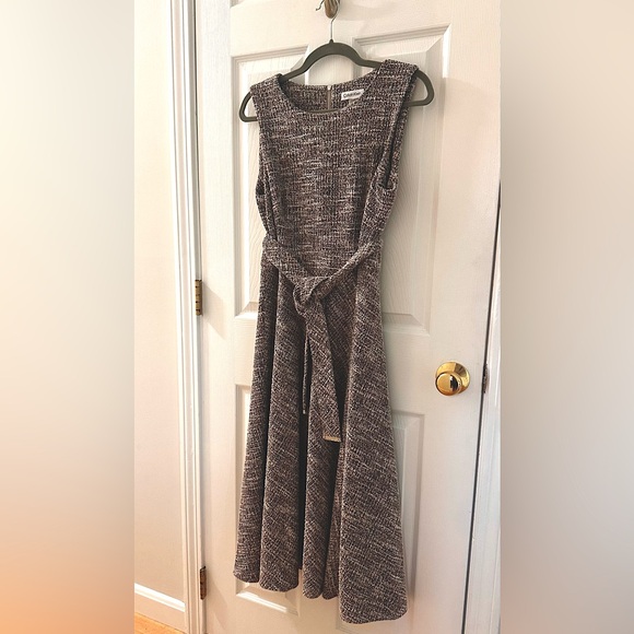 CALVIN KLEIN
Tweed Tie Waist Fit & Flare Midi Dress In Twlight Multi size 10 - Picture 2 of 8